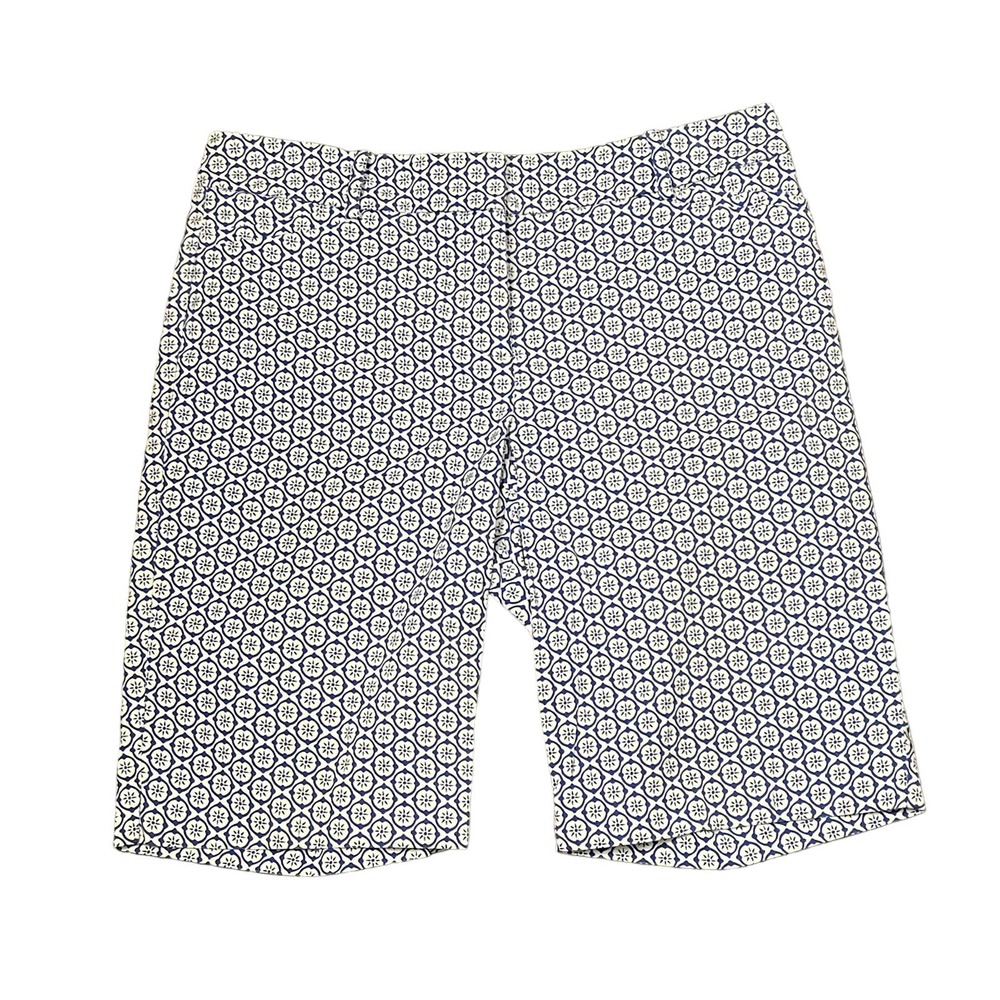 Talbots The Weekend Shorts Size 4 Blue White Pattern‎ Cotton Stretch 32X10